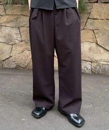 【Chikashitsu +】belt tuck wide slacks / 【チカシツプラス】ベルト付きタックワイドスラックス<着用動画あり>