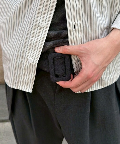 Chikashitsu +(チカシツプラス)の「【Chikashitsu +】belt tuck wide slacks / 【チカシツプラス】ベルト付きタックワイドスラックス<着用動画あり>(スラックス・メンズ・ブラック/ブラウン/グレー・L/M)」の20枚目の写真