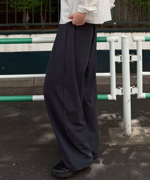 Chikashitsu +(チカシツプラス)の「【Chikashitsu +】belt tuck wide slacks / 【チカシツプラス】ベルト付きタックワイドスラックス<着用動画あり>(スラックス・メンズ・ブラック/ブラウン/グレー・L/M)」の17枚目の写真
