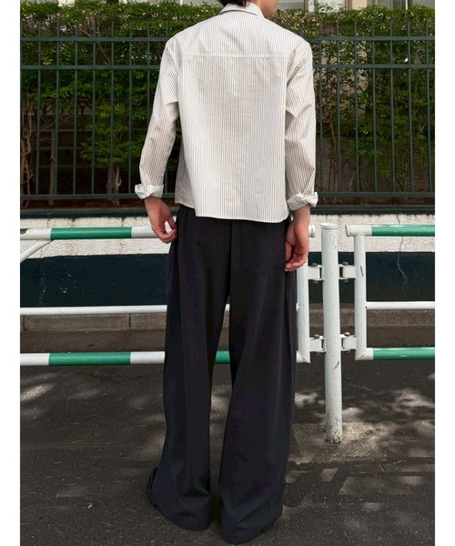 Chikashitsu +(チカシツプラス)の「【Chikashitsu +】belt tuck wide slacks / 【チカシツプラス】ベルト付きタックワイドスラックス<着用動画あり>(スラックス・メンズ・ブラック/ブラウン/グレー・L/M)」の16枚目の写真