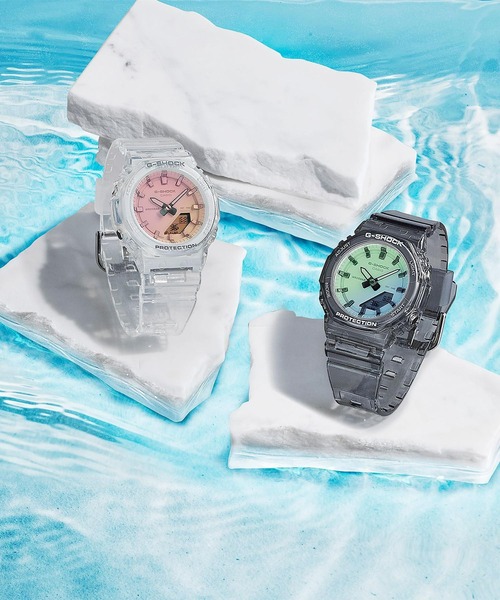 G-SHOCK(ジーショック)の「GMA-P2100シリーズ / GMA-P2100SR-7AJF(アナログ腕時計・レディース・クリア・FREE)」の2枚目の写真