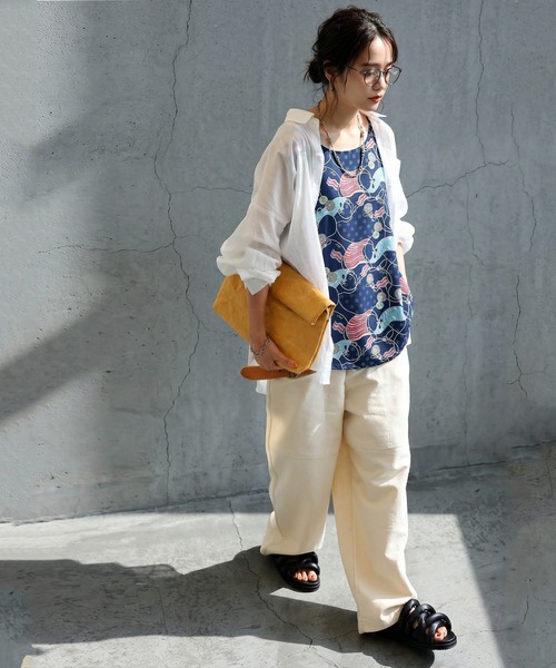 antiqua(アンティカ)の「レトロマリン柄 タンクトップ(タンクトップ・レディース・グリーン/ネイビー・ONESIZE)」の9枚目の写真