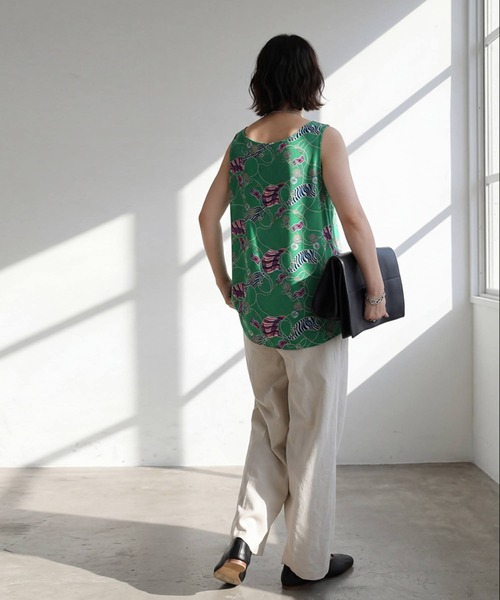 antiqua(アンティカ)の「レトロマリン柄 タンクトップ(タンクトップ・レディース・グリーン/ネイビー・ONESIZE)」の5枚目の写真