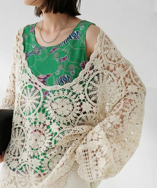 antiqua(アンティカ)の「レトロマリン柄 タンクトップ(タンクトップ・レディース・グリーン/ネイビー・ONESIZE)」の6枚目の写真