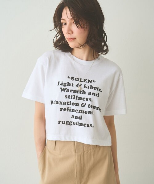 Whim Gazette（ウィムガゼット）の「レタリングTシャツ（Tシャツ/カットソー・レディース・ライトグレー/オフホワイト・FREE）」の3枚目の写真