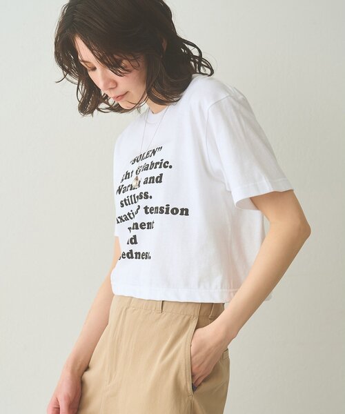 Whim Gazette（ウィムガゼット）の「レタリングTシャツ（Tシャツ/カットソー・レディース・ライトグレー/オフホワイト・FREE）」の4枚目の写真