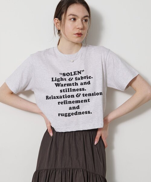 Whim Gazette（ウィムガゼット）の「レタリングTシャツ（Tシャツ/カットソー・レディース・ライトグレー/オフホワイト・FREE）」の15枚目の写真