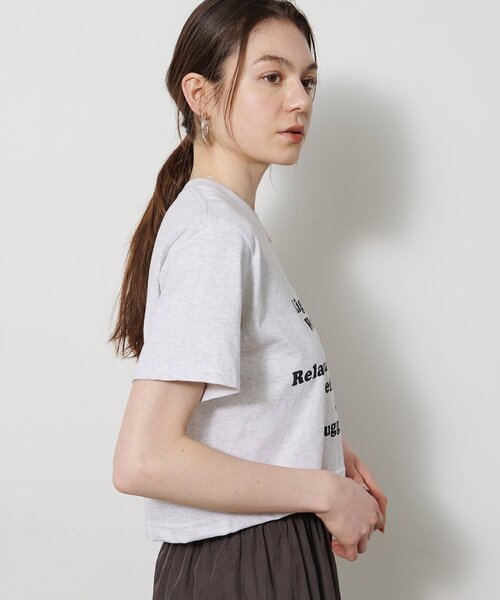 Whim Gazette（ウィムガゼット）の「レタリングTシャツ（Tシャツ/カットソー・レディース・ライトグレー/オフホワイト・FREE）」の20枚目の写真