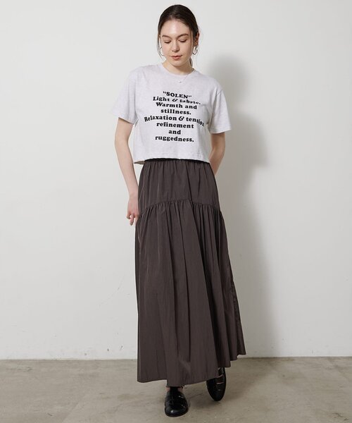 Whim Gazette（ウィムガゼット）の「レタリングTシャツ（Tシャツ/カットソー・レディース・ライトグレー/オフホワイト・FREE）」の14枚目の写真