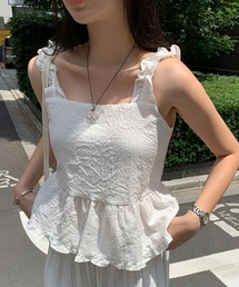 リボンデザインリバーシブルノースリーブトップス