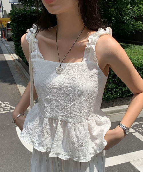 FAVORITO(ファヴォリート)の「リボンデザインリバーシブルノースリーブトップス(タンクトップ・レディース・ネイビー/ホワイト・F)」の15枚目の写真