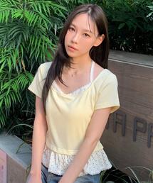 ◆レイヤード風ドットカットソー