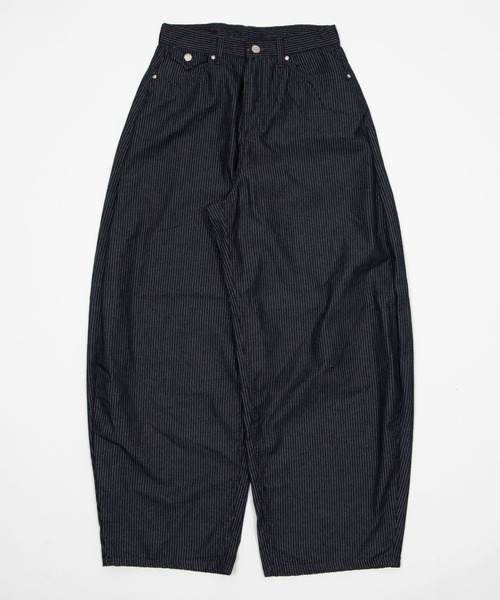 Figments(フィグメンツ)の「ストライプワークデニム(デニムパンツ・レディース・ネイビー・LARGE/SMALL/MEDIUM)」の5枚目の写真