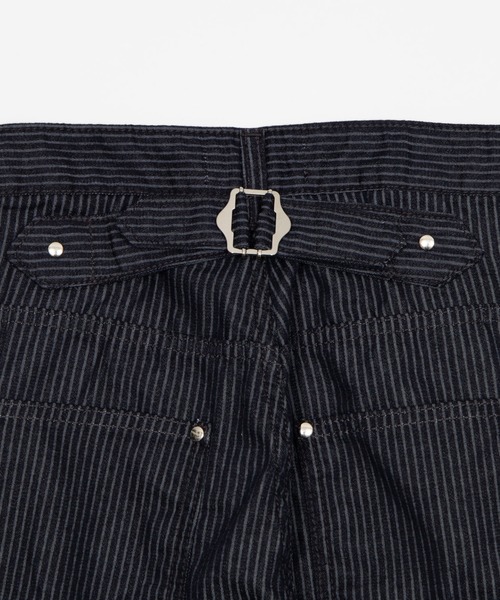 Figments(フィグメンツ)の「ストライプワークデニム(デニムパンツ・レディース・ネイビー・LARGE/SMALL/MEDIUM)」の11枚目の写真