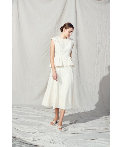 Estella.K(エステラケー)の「【Audire×Estella.K】Staycation peplum dress/フレンチペプラムドレス(Audireコラボ)(ワンピース・レディース・アイボリー/ベージュ系その他/ネイビー・SMALL/MEDIUM)」の10枚目の写真