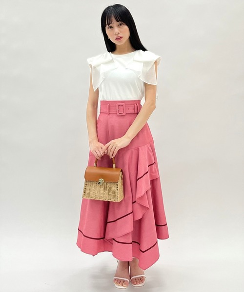 WILLSELECTION(ウィルセレクション)の「ショルダーリボンカットトップス(Tシャツ/カットソー・レディース・オフホワイト/ブラック/ピンク/ブルー・FREE)」の10枚目の写真