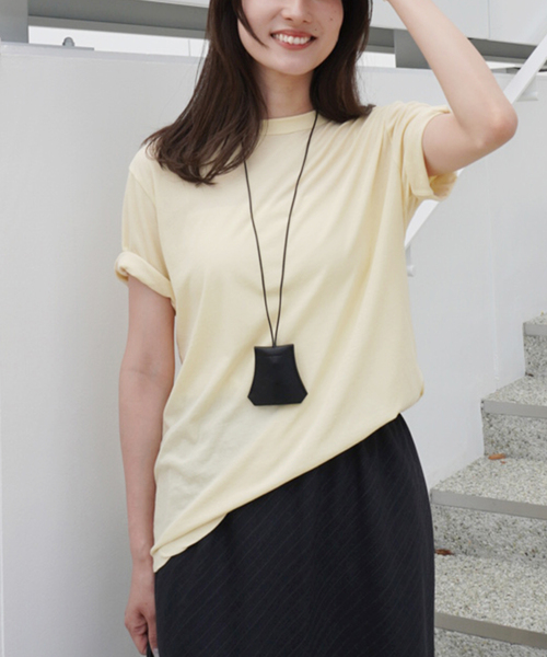 FRAMeWORK(フレームワーク)の「≪追加≫ATON/エイトン FRESCA SINGLE JERSEY STANDARD Tシャツ(Tシャツ/カットソー・レディース・イエロー/ベージュ/ブルー・FREE)」の1枚目の写真