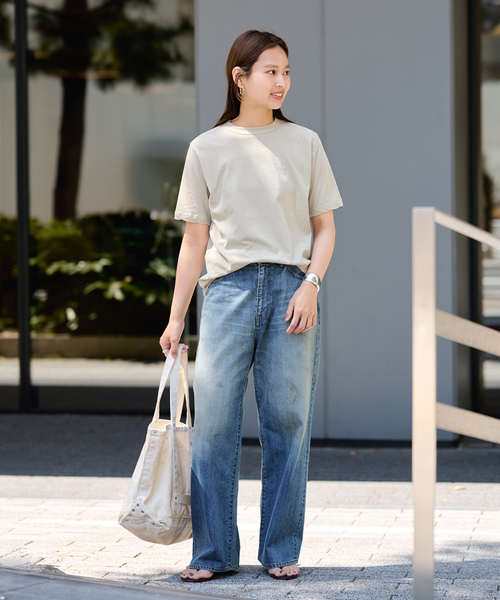 FRAMeWORK(フレームワーク)の「≪追加≫ATON/エイトン FRESCA SINGLE JERSEY STANDARD Tシャツ(Tシャツ/カットソー・レディース・イエロー/ベージュ/ブルー・FREE)」の6枚目の写真