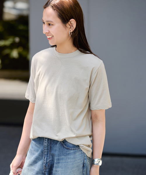 FRAMeWORK(フレームワーク)の「≪追加≫ATON/エイトン FRESCA SINGLE JERSEY STANDARD Tシャツ(Tシャツ/カットソー・レディース・イエロー/ベージュ/ブルー・FREE)」の8枚目の写真
