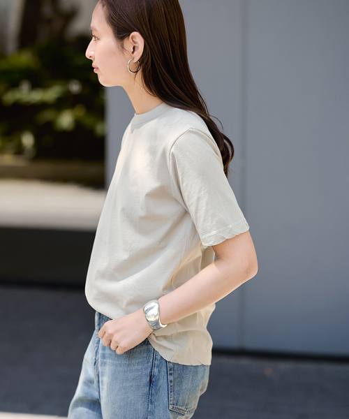 FRAMeWORK(フレームワーク)の「≪追加≫ATON/エイトン FRESCA SINGLE JERSEY STANDARD Tシャツ(Tシャツ/カットソー・レディース・イエロー/ベージュ/ブルー・FREE)」の9枚目の写真