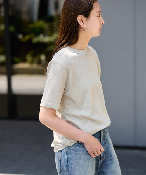 FRAMeWORK(フレームワーク)の「≪追加≫ATON/エイトン FRESCA SINGLE JERSEY STANDARD Tシャツ(Tシャツ/カットソー・レディース・イエロー/ベージュ/ブルー・FREE)」の10枚目の写真