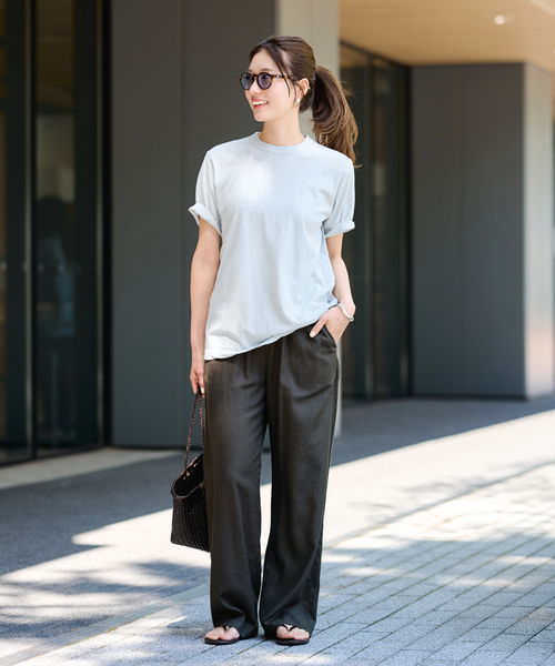 FRAMeWORK(フレームワーク)の「≪追加≫ATON/エイトン FRESCA SINGLE JERSEY STANDARD Tシャツ(Tシャツ/カットソー・レディース・イエロー/ベージュ/ブルー・FREE)」の12枚目の写真