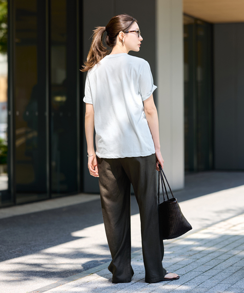 FRAMeWORK(フレームワーク)の「≪追加≫ATON/エイトン FRESCA SINGLE JERSEY STANDARD Tシャツ(Tシャツ/カットソー・レディース・イエロー/ベージュ/ブルー・FREE)」の14枚目の写真