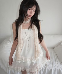 modimood（モディムード）の「スタードットシフォンレースキャミワンピース（ワンピース）」