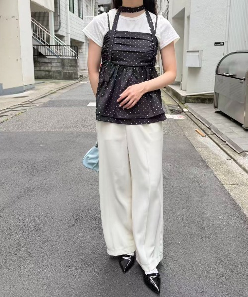 mebole(メボレ)の「タイ付きドットペプラムキャミソール(キャミソール・レディース・ブラック・FREE)」の18枚目の写真