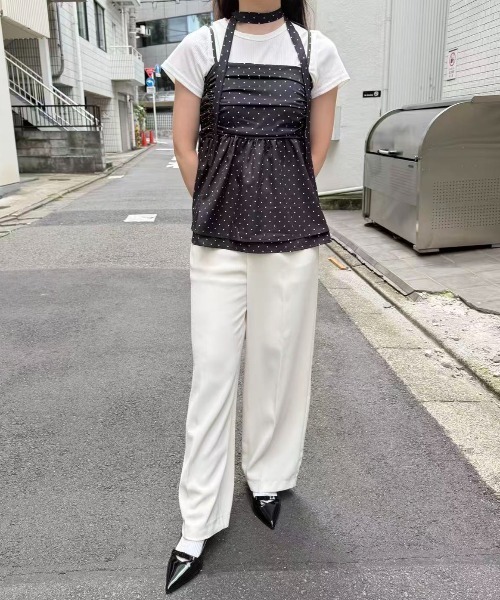 mebole(メボレ)の「タイ付きドットペプラムキャミソール(キャミソール・レディース・ブラック・FREE)」の19枚目の写真