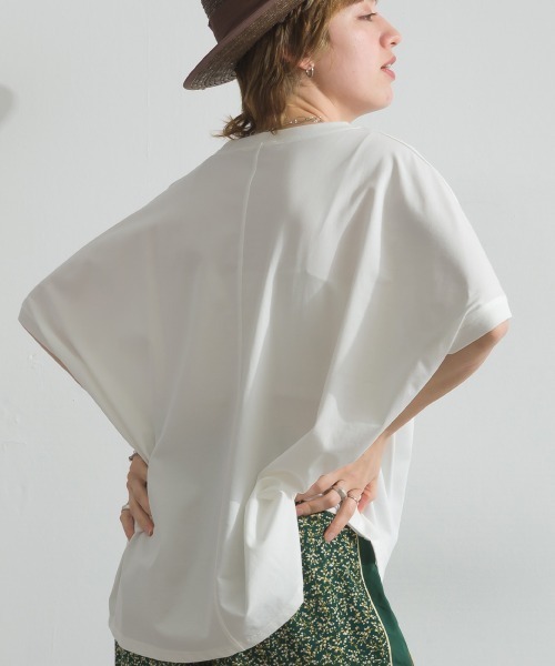 le colis（ルコリ）の「接触冷感 ゆるドルマン スパニエル プリント Tシャツ（Tシャツ/カットソー・レディース・ライトグリーン/オフホワイト/チャコールグレー・FREE）」の6枚目の写真