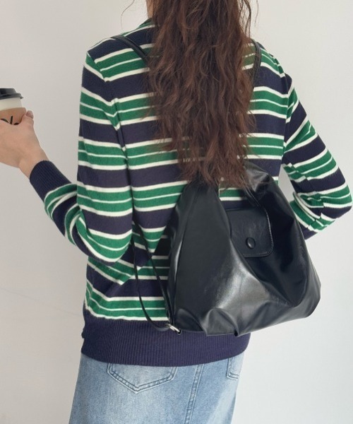 yuue' ( wear )(ユーイ)の「3WAYフェイクレザーファスナーショルダーバッグ/リュック(ショルダーバッグ・レディース・ダークブラウン/ブラック・FREE)」の12枚目の写真