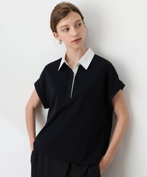 LE SOUK HOLIDAY（ルスークホリデー）の「《WEB限定》配色襟付きジャガードカットソープルオーバー（Tシャツ/カットソー）」