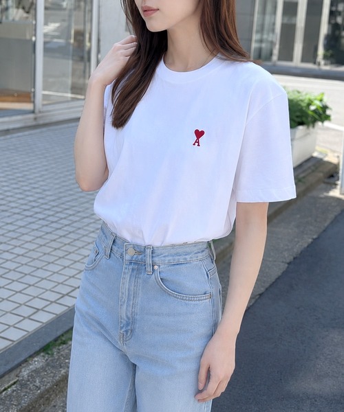 AMI Alexandre Mattiussi(アミアレクサンドルマテュッシ)の「【AMI PARIS】アミ パリス Small Heart Logo Hale T-Shirt ワンポイント ロゴ Tシャツ(Tシャツ/カットソー・メンズ・ホワイト/ブラック・M/L/XL)」の12枚目の写真