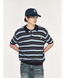 THE GREATEST（ザ　グレイテスト）の「Stripe Polo Shirt Blue（シャツ/ブラウス）」