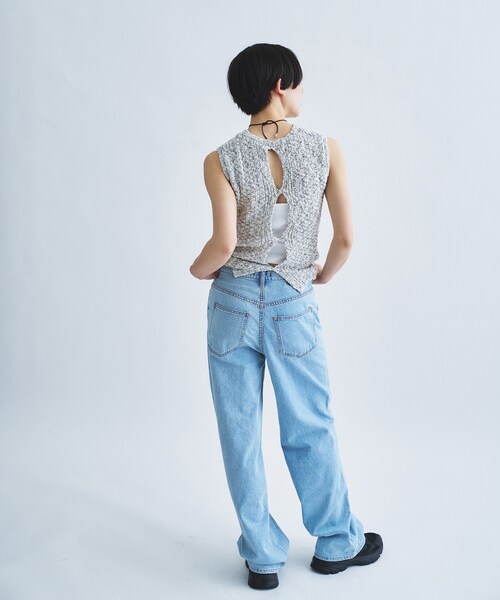 CODE A(コードエー)の「cloudy open back tank(ニット/セーター・レディース・ブラック/ライトグレー/オフホワイト・00)」の11枚目の写真