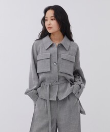 UNITED TOKYO | ベルトメッシュシャツブルゾン｜セットアップ/ウォッシャブル/軽羽織/軽量/吸水速乾/夏服(ブルゾン)