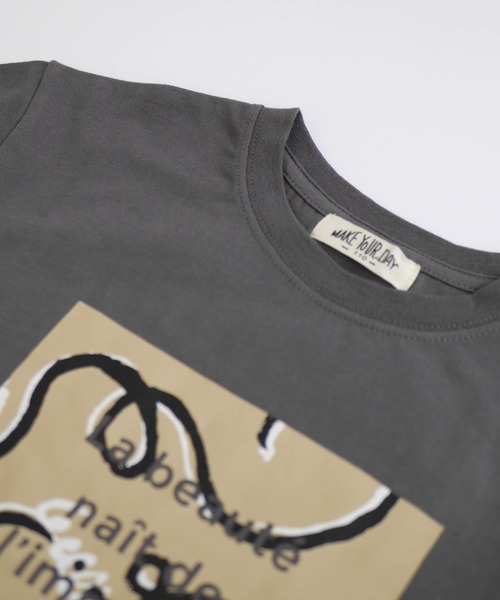 MAKE YOUR DAY(メイクユアデイ)の「うにょうにょプリント半袖Tシャツ(Tシャツ/カットソー・メンズ・チャコールグレー/オフホワイト・M/L)」の13枚目の写真