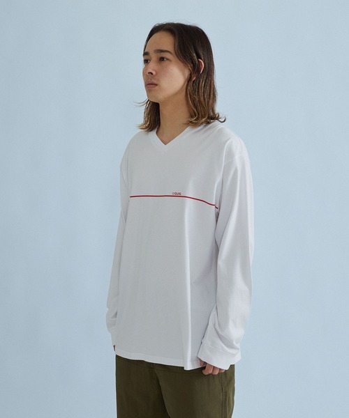 SILAS(サイラス)の「V-NECK L/S TEE(Tシャツ/カットソー・メンズ・ホワイト/ブラック/アッシュ・M/XL/L)」の1枚目の写真