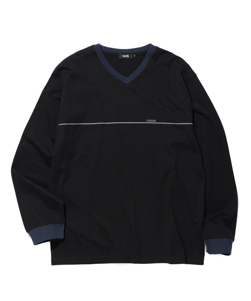 SILAS(サイラス)の「V-NECK L/S TEE(Tシャツ/カットソー・メンズ・ホワイト/ブラック/アッシュ・M/XL/L)」の2枚目の写真