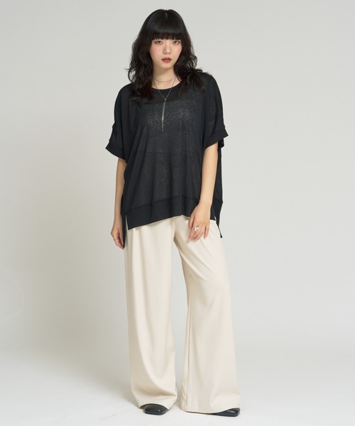 RU.TI.LE(ルチル)の「【RU.TI.LE】タックデザインシアープルオーバー(Tシャツ/カットソー・レディース・ホワイト/ブラック・MEDIUM)」の14枚目の写真