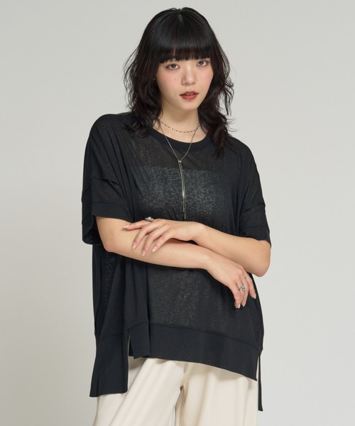 RU.TI.LE(ルチル)の「【RU.TI.LE】タックデザインシアープルオーバー(Tシャツ/カットソー・レディース・ホワイト/ブラック・MEDIUM)」の21枚目の写真