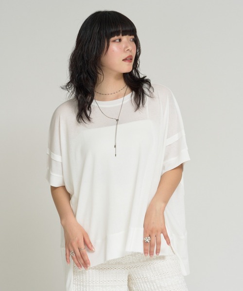 RU.TI.LE(ルチル)の「【RU.TI.LE】タックデザインシアープルオーバー(Tシャツ/カットソー・レディース・ホワイト/ブラック・MEDIUM)」の10枚目の写真