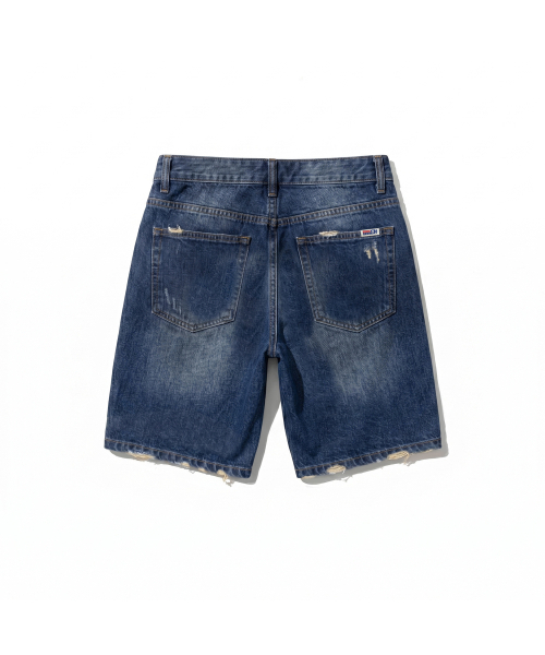 EXTRAORDINARY(エクストラオーディナリー)の「DAMAGE DENIM SHORT DEEP BLUE(その他パンツ・メンズ・その他・MEDIUM/LARGE/X-LARGE/XX-LARGE)」の2枚目の写真