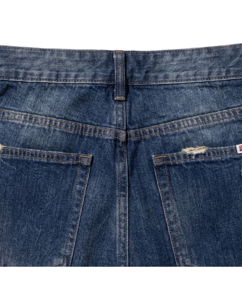 EXTRAORDINARY(エクストラオーディナリー)の「DAMAGE DENIM SHORT DEEP BLUE(その他パンツ・メンズ・その他・MEDIUM/LARGE/X-LARGE/XX-LARGE)」の4枚目の写真