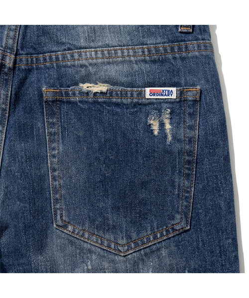 EXTRAORDINARY(エクストラオーディナリー)の「DAMAGE DENIM SHORT DEEP BLUE(その他パンツ・メンズ・その他・MEDIUM/LARGE/X-LARGE/XX-LARGE)」の5枚目の写真