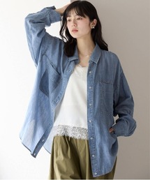 シアーデニム2wayシャツ