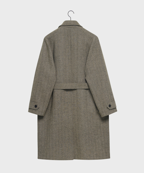 NOIRER(ノイア)の「ウールシルクヘリンボーンバルマカンコート(ベージュ)(チェスターコート・メンズ・その他・48/50/52)」の3枚目の写真