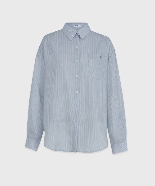 MICANE(ミケーネ)の「メルルーンストライプシースルーシャツ(シャツ/ブラウス・レディース・ライトグレー/アイボリー・SMALL/X-LARGE/MEDIUM/LARGE)」の12枚目の写真