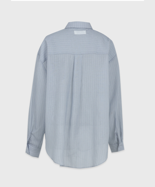 MICANE(ミケーネ)の「メルルーンストライプシースルーシャツ(シャツ/ブラウス・レディース・ライトグレー/アイボリー・SMALL/X-LARGE/MEDIUM/LARGE)」の13枚目の写真